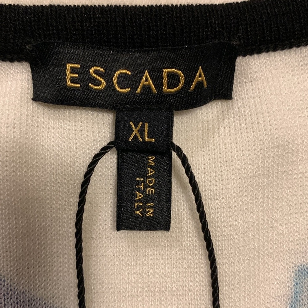 VINTAGE ESCADA ARTSY ART TO WEAR COLORFUL UNIQUE MIDI DRESS XL NWT - Picture 7 of 16